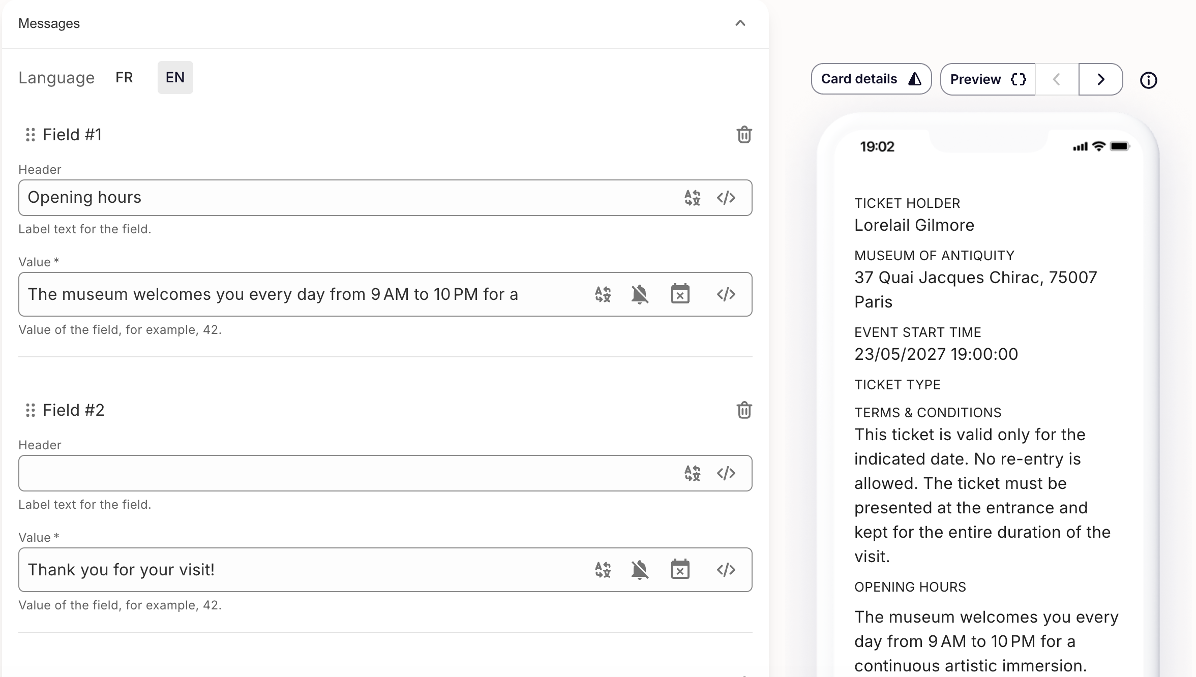 Event ticket - Backfields Google