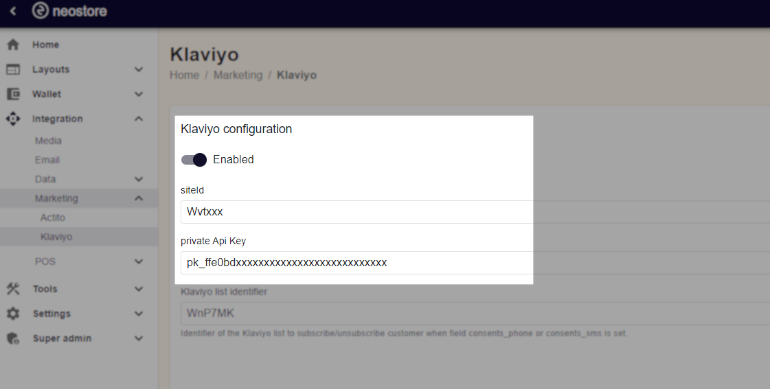 General configuration