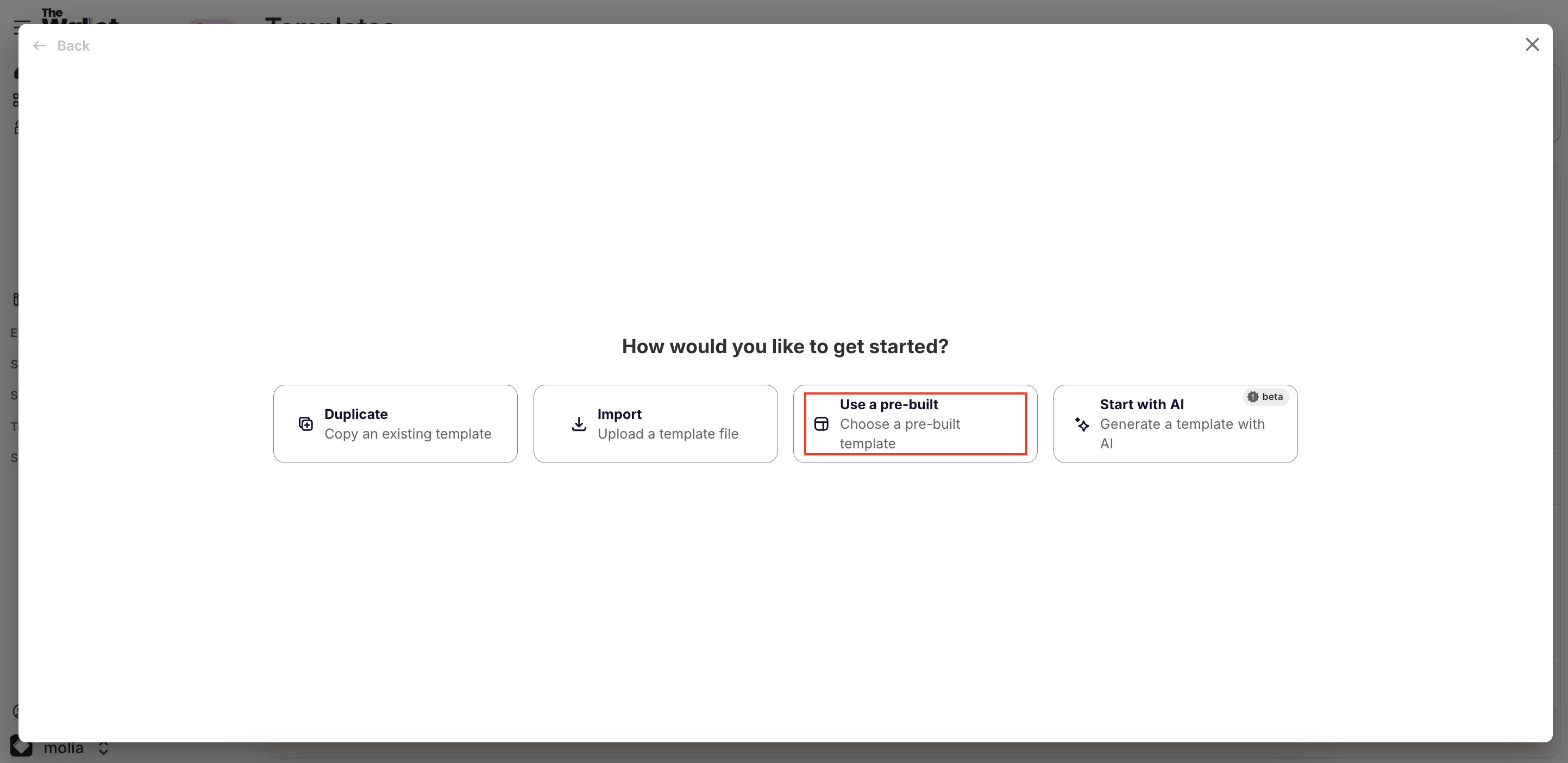 Use a pre-built template