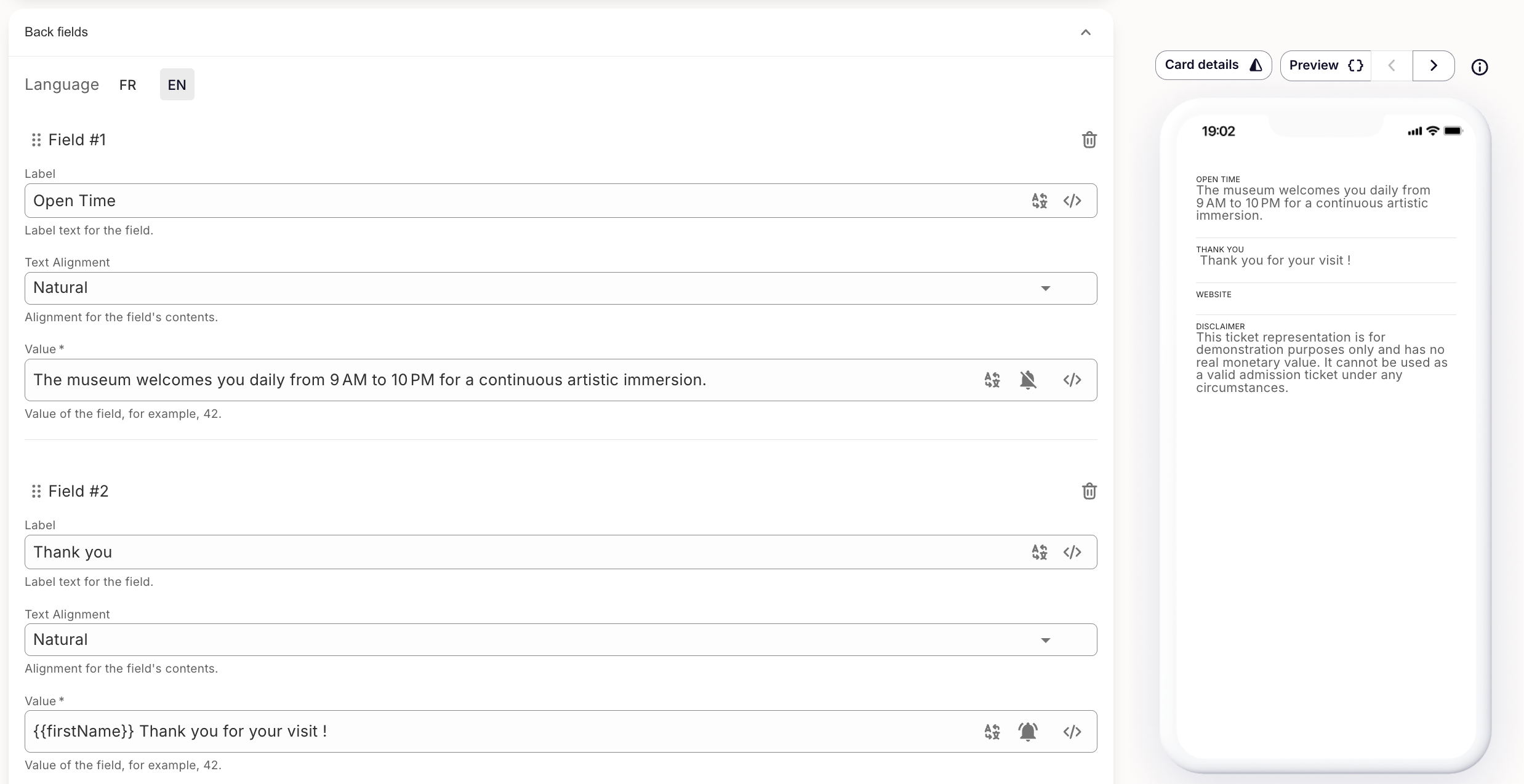 Event ticket - Backfields Apple